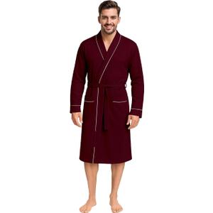 NY Threads Men's Robe Cotton Blend Knit Bathrobe, Size L