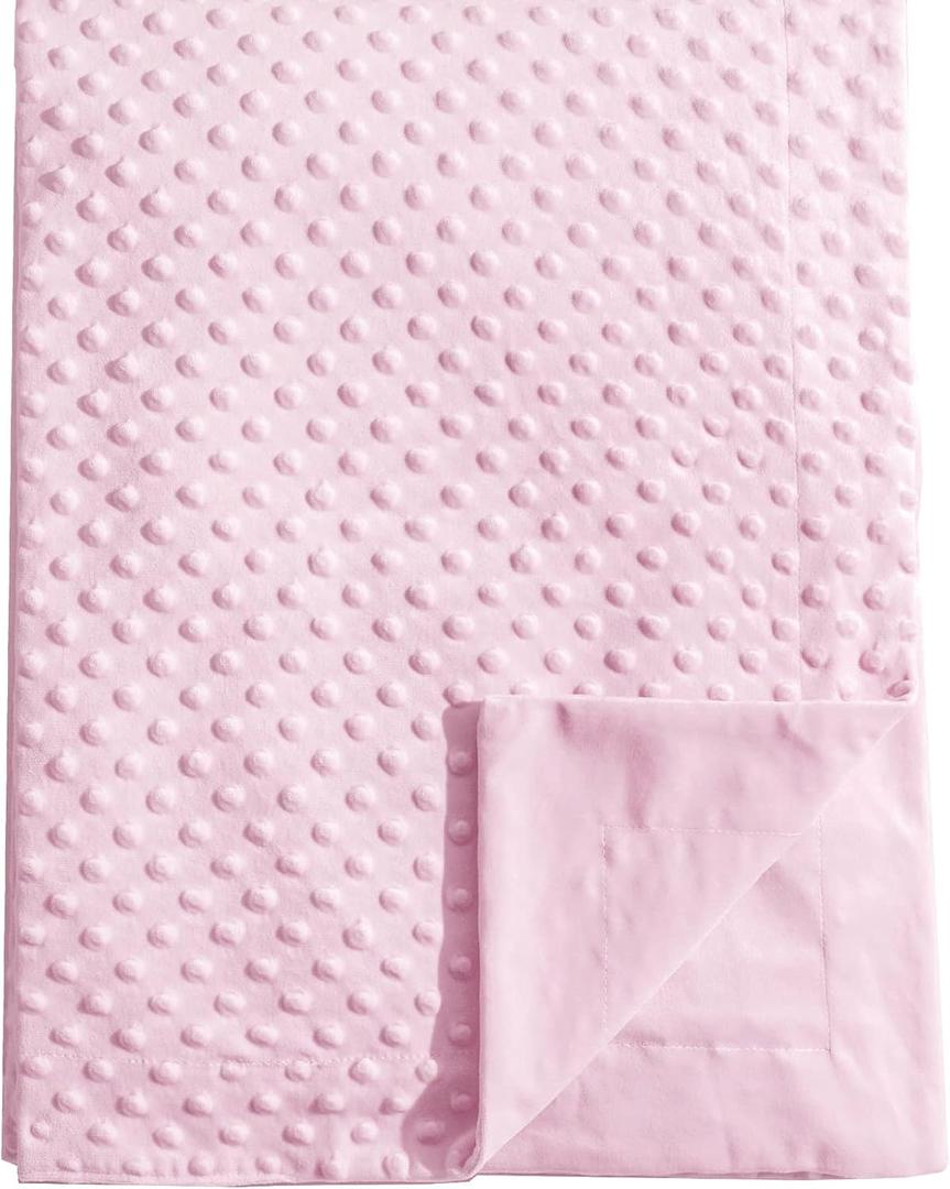 david's kids Micro Fleece Minky Baby Blanket for Girls with Double Layer and Soothing Raised Dots, 40x50 Inches Breathable and Soft Lightweight Receiving Blanket for Newborns, Pink