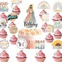 25PCS Bible Verse Cake Topper,Inspirational Christian Verse Cupcake Topper,Religious Jesus Cake Topper for Birthday Cake Party Decoration Supplies