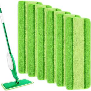 6 Pack Upgraded Spray Mop Refills for Libman Freedom Spray Mop, Washable Microfiber Spray Mop Replacement Head, 6 Count Reusable Mop Pads