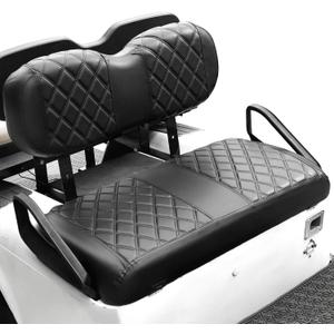 NOKINS Golf Cart ET Diamond Seat Cover for EZGO Freedom TXT/T48 2014+ Golf Carts, No Stapler Required, Golf Cart Vinyl Replacement Seat Cover Black Stitching