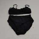 Blooming Jelly Womens High Waisted Bikini Set Tie Knot High Rise Two Piece Swimsuits Bathing Suits (X-Small, Black)