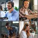TECKNET Wireless Headset, Bluetooth Headset with Noise Cancelling Microphone - Rechargeable Bluetooth V5.2 Headphones, 50H Playtime & Mic Mute, On Ear Headphones for Trucker/Remote Work/Call Center