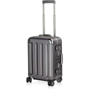 TRAVELKING All Aluminum Carry On Luggage with TSA Locks Fashion Cool Metal Hard Shell Spinner Suitcase (Grey, 20 Inch)