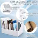 3 Pack Cardboard Magazine File Holders 12 Grids Vertical Book Bins 10.6'' x 10.2'' x 14'' Magazine Document Storage Box for Desk Shelves Home Office Classroom Library Use (White)