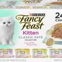 Purina Fancy Feast Tender Ocean Whitefish, Turkey, Chicken and Salmon Feasts Wet Kitten Food Variety Pack - (Pack of 24) 3 oz. Boxes (EXP 02/29/28)