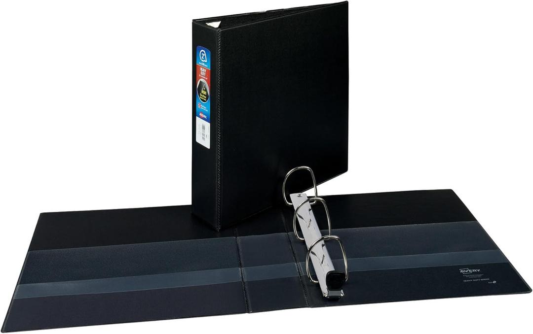 Avery Heavy-Duty Binder with 2-Inch One Touch EZD Ring, Black (79982)