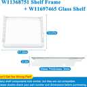 W11368751, W11697465 Refrigerator Crisper Drawer Cover Assembly (Frame+Glass) Compatible with for whirlpool, maytag, ikea, replaces W10905531, W10904001 Shelf Frame and W11449890 Glass Shelf