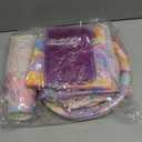 Unicorn Birthday Decorations - Plates, Napkins, Cups, Cutlery, Hanging Swirls, Banner, Honeycomb Centerpiece, Balloons, Tablecloths for Rainbow Girls Birthday Party Decorations, Serves 24