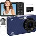 Digital Camera for Photography Autofocus, 4K Point and Shoot Cameras with 32GB SD Card, 16X Digital Zoom, Portable Travel Camera for Beginner, Small Compact Digital Camera for Adult Teens, Blue