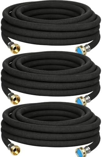 AMRITA Soaker Hose 5/8" 25FT 3 Pack Heavy Duty Garden Soaker Hoses with Aluminum Couplings, Garden Drip Irrigation Hose 70% Water Saving for Garden Lawn, Garden Raised Beds.(25FT*3)