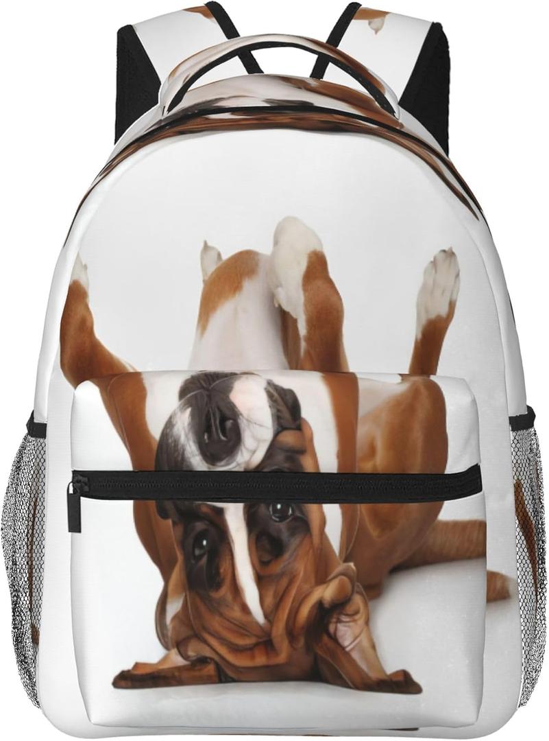 Boxer Dog Backpack Cut Dog Travel Laptop Backpacks Ruckasck Book Bags School Bag for Boys Girls Kids Childrens Teenager Men Women, jkl234