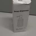 Small Soap Dispenser for Bathroom and Kitchen, Modern Farmhouse Striped Style Plastic Hand Soap Dish Soap Dispenser with Pump Matte White