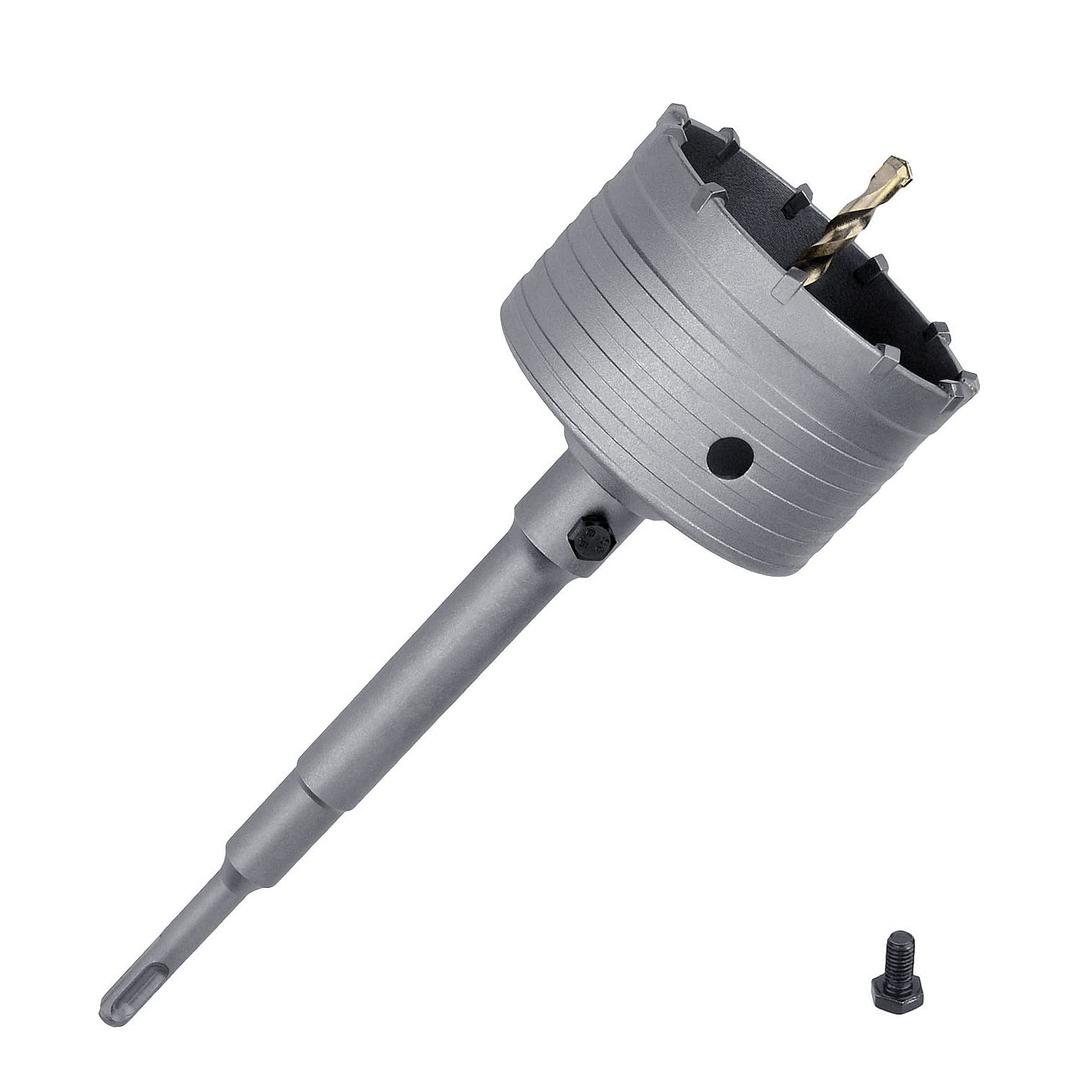 85mm (3-1/3 inch) Concrete Hole Saw with 220mm SDS Plus Shank Connecting Rod, Tungsten Carbide Teeth (7.7mm x 4mm) Cement Hole Saw for Concrete Cement Brick Wall Stone 85mm (3-1/3 inch)