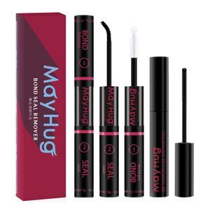 Mayhug Lash Bond and Seal Remover Set 72H+ Waterproof Lash Clusters Glue 3 In 1 Strong Hold DIY Eyelash Adhesive Kit, Qucik Removal Eyelash Remover for DIY Use (2Pcs Set)