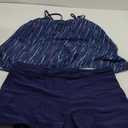 Yonique 2 Piece Tankini Swimsuits for Women with Boy Shorts Athletic Swim Tank Top Bathing Suits, XXL, Blue Stripe