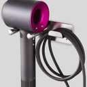 Hair Dryer Holder, SUS304 Adhesive Blow Dryer Holder Wall Mounted Compatible with Dyson Hair Dryer, Hair Dryer Organizer Dyson Hair Dryer Wall Mount (Silver)