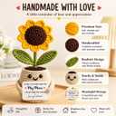 Crochet Sunflower Gift for Mom, Handmade Knitted Flower Pot Cute Amigurumi, Mother's Day Birthday Gifts for Women,Grandma Desk Home Decor, I Love You Mom Present