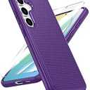 FNTCASE for Samsung Galaxy S25-Plus Case: S24-Plus Dual Layer Heavy Duty Phone Protective Cover Shockproof Rugged with Non-Slip Textured - Military Drop Protection Bumper Tough - 6.7 inch(Purple)