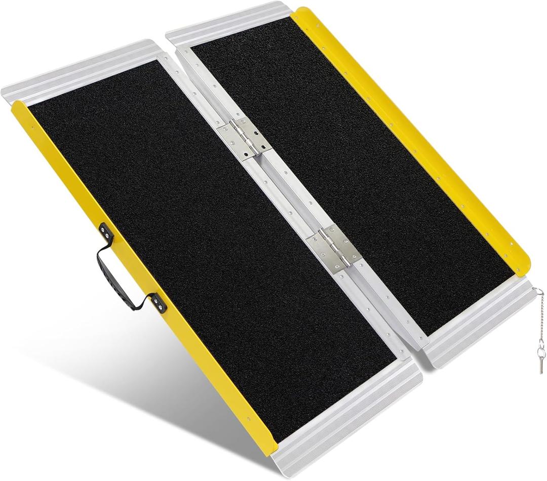 Portable Wheelchair Ramp 3FT, Foldable Door Ramps for Wheelchairs, 36" L x 31.5" W, Aluminum Ramp with Non-Slip Surface, Wheelchair Ramps for Home Steps, Stairs, Doorways, Curbs, 800LBS Capacity