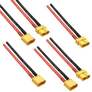 Hiteuoms Amass XT60 Connector Plug Cable - Female and Male Connectors Adapter with 12AWG 100mm Silicon Wire for RC Lipo Battery Cable Drone Car Boat (6PCS)
