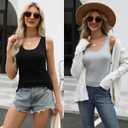 Air Curvey 4 Pack Tank Top for Women Basic Undershirt Tanks Sleeveless Casual Shirts Soft Seamless Layering Tops (S)