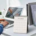 Jotsome Desk Calendar 2026-2027, Small Standing Flip Desktop Calendar From Now to June 2027 for Home and Office, Easy Organizing (Black, Small)
