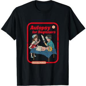 Autopsy for Beginners Vintage Childgame Horror Goth Punk T-Shirt, Men, Black, 3X-Large