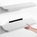 Gronda White Floating Shelves for Wall, 24 Inch Wall Mounted Wood Shelf Set of 2, Modern Home Decor Storage Large Shelf Long Heavy Duty for Bathroom, Bedroom, Kitchen, Office, Living Room