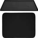 Gorilla Grip Waterproof Silicone Under Sink Mat for Kitchen and Bathroom and Microfiber Dish Drying Mat, Mat Size 19x22, Raised Lip, Mat Size 16x18, Water Absorbent, Both Color Black, 2 Item Bundle