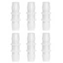 Plastic 5/8" Hose Barb Splicer Mender Euqal Barbed Coupler Round Union Adapter (Pack of 6)