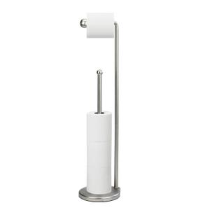 Umbra Teardrop Free Standing Toilet Paper Holder Stand and Holder with Storage for up to 5 TP Rolls, Brushed Nickel