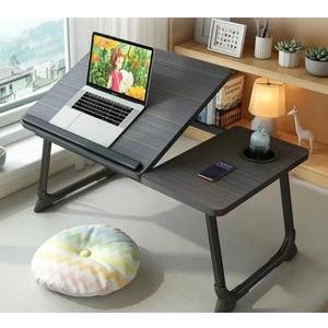 Laptop Desk for Bed Couch,Lap Desk for Laptop,Portable Laptop Stand for Desk,Small Adjustable Laptop Desk,Foldable Bed Table for Laptops and Writing, Bed Tray Table with Cup Holder(Black)