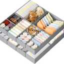 DIMJ Drawer Organizer Clothes, 12 Pack Dresser Organizer, Foldable Closet Organization and Storage Dividers, Fabric Dresser Drawer Organizers for Underwears, Nursery, Baby Clothes, Socks, Tie (Grey) (Gray)