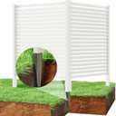 Vinyl Privacy Fence for Air Conditioner, 45" W X 36" H Trash Cans Enclosure - No Dig Fence Panels AC Unit Cover, Garden Privacy Screen, Easy Install White Vinyl Enclosure for Backyard & Patio (36x45-Horizontal-White)