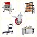 Stem Casters with BrakeHeavy Duty Caster Wheels Set of 4 PU Castors No Noise Swivel Casters M12x30mm with nut +Wrench (4inch)