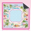 Seenelling Mahjong Mat Non-Slip Neoprene Mat 31.5", Palm Tree, 32 x 32 inches
