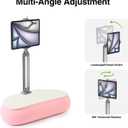 elitehood 18 inch Kindle Stand for Reading in Bed, Adjustable Tablet Pillow for Lap, Soft Kindle Pillow Stand for Bed Compatible with 6-13 inch Cell Phone, iPhone, iPad Pro Air Mini, Tablets, Pink (18in Viewing Height)