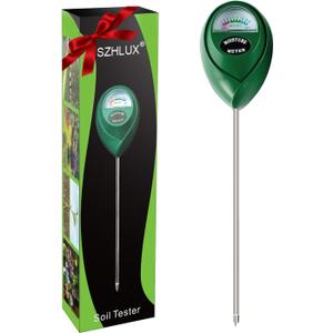SZHLUX Moisture Meter Water Monitor Soil Hygrometer Sensor Care, Lawn, Farm, Indoor & Outdoor (Plant Gifts for Gardeners), 10.23inch, Green