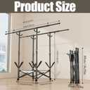 Rolling Clothes Rack No Assembly Foldable Double Rod Garment Rack 33-56.7in Extendable Carbon Steel Clothes Rack with Wheels & Shoe Shelf Portable Laundry Drying Rack for Apartment RV Balcony