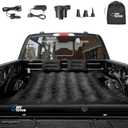 JOYTUTUS Truck Bed Air Mattress for 6.4-6.7Ft, Full Size Regular Beds for Pickup Outdoor Camping, Truck Tent Accessories with Carry Bag & Cup Holder & Cavity Design, Black