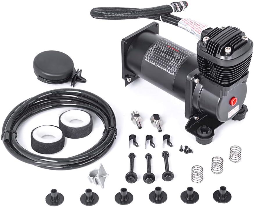 Ultra Quiet Air Compressor. 300PSI 1/4 NPT Super Silent 69DB Truck/Car Train Horn/Suspension/Ride/Bag kit/System and All 12v Vehicles like Semi/Pickup Trucks Black