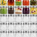 8 oz Mason Jars with Regular Airtight Lids - 24 Pack Small Mason Jars for Jam, Honey, Baby Foods, Overnight Oats, Spices, Herbs, Salads, Candles, Dessert, Party Favors, Half Pint Size Canning Jar