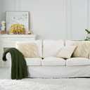 Longhui bedding Chunky Cable Knit Throw Blanket Lightweight Olive Green 100% Organic Cotton Blanket for Sofa Couch Bed Baby Nursery, Rustic Shabby Chic Modern Farmhouse, 51 x 63 Give Laundering Bag