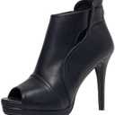 Bplangat Open Toe Booties for Women Black High Stiletto Heels Open Toe Sexy Ankle Boot Fashion Heeled Sandals with Back Zipper, US Size 6