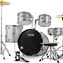VEVOR Adult Set 22 inches Complete Full Size Drum Kit (SH-003-SY) (Silver)