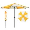 Abba Patio 9FT Lyon Outdoor Patio Umbrella Outdoor Table Umbrella with Crank Market Umbrella 8 Sturdy Ribs UV Protection Waterproof and Push Button Tilt for Garden Deck Backyard Pool, Yellow & Cream