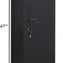Metal Locker with Doors and Shelves, Locking Storage Cabinets for Small Spaces, Lockers for Employees, Lockable Storage Lockers for Office Garage School Gym, H47 inches * W 15 inches * D15.7 inches