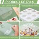 5 Pcs clear cupcake boxes with complimentary gift ribbon, 9 Count cupcake container, plastic cupcake tray, for desserts, cookies, muffins for Easter and Mother's Day. (White, 9Counts/5pcs)
