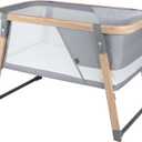 Boppy Portable Baby Bassinet - Lightweight, Low, Fold-Flat Travel Bassinet with Mesh Sides, Anti-Tilt, 2 Custom Fitted Mattress Covers & No Assembly - Gray Pickup Sticks